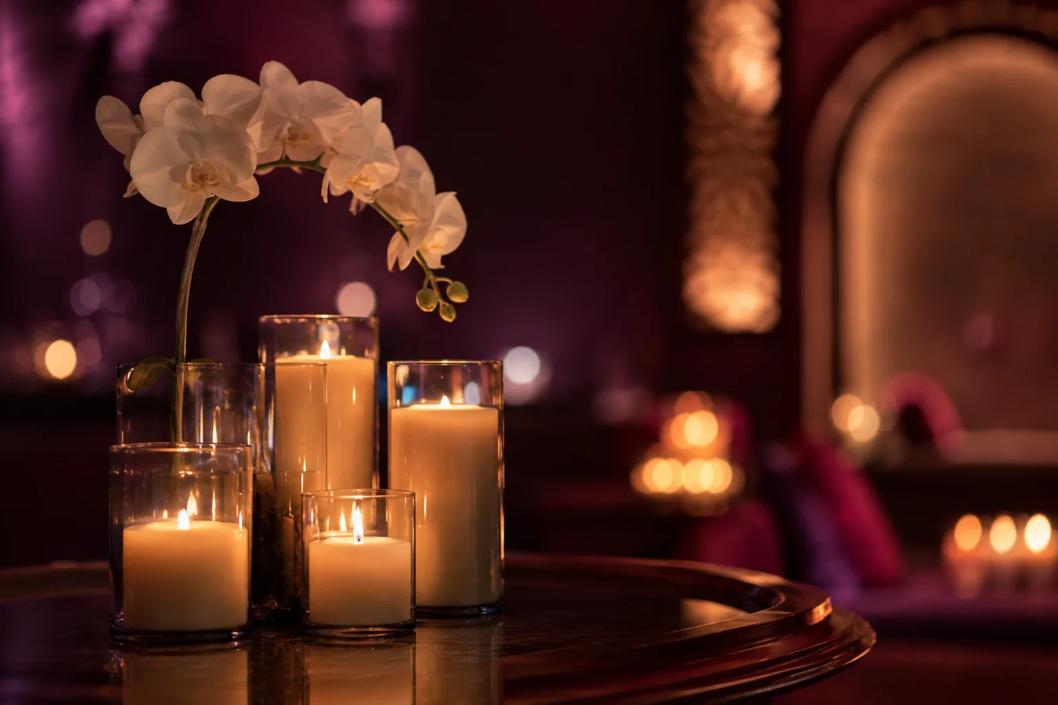 Mum ve orkide düzeni — Lila Spa, Kağıthane misafirlerine hizmet veren salon
